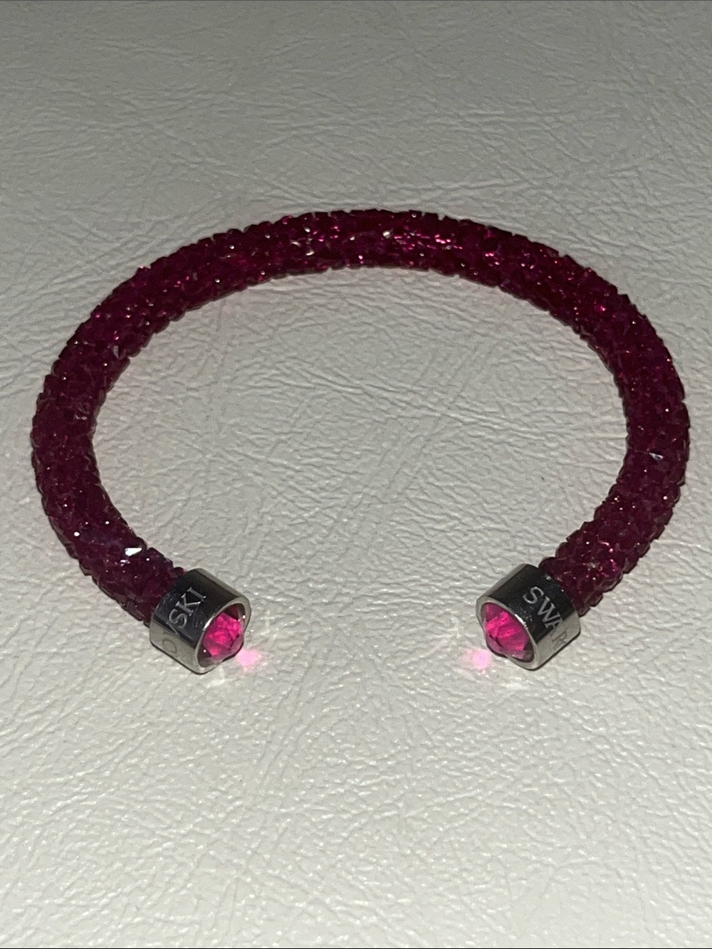 Swarovski Hot Pink Crystal Open Cuff Bracelet